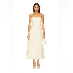 Anthropologie ASTR The Label Dress Zori strapless dress in cream Cottage Core